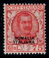 Somalie 1926-30 Sass. 98 Neuf ** 100% 75 Cents - Somalia