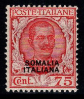 Somalie 1926-30 Sass. 98 Neuf * MH 100% 75 Cents. - Somalie