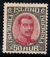 Islande 1920 Mi. 95 Neuf * MH 100% 50 A, Roi Cristian X - Neufs