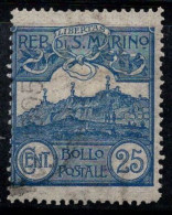 Saint-Marin 1903 Sass. 38 Oblitéré 80% 25cent. Voir - Used Stamps