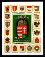 Hongrie 1990 Mi. Bl. 211A Bloc Feuillet 100% Neuf ** 20Ft. Armoiries - Unused Stamps