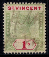 Saint-Vincent 1899 Mi. 51 Oblitéré 100% 1 Sh, Reine Elizabeth - St.Vincent (...-1979)