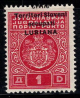 Ljubljana 1941 Sass. 7 I Neuf * MH 40% Timbre-taxe 1d, Sans R. Commissariat Et Rhombus - Ljubljana