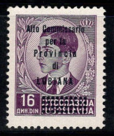 Ljubljana 1941 Sass. 55 Neuf ** 100% 16d. Violet Brun - Lubiana