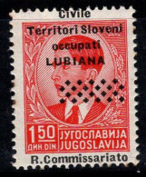 Ljubljana 1941 Sass. 21e Neuf ** 40% 1,50 D, Surimpression En Haut. - Lubiana