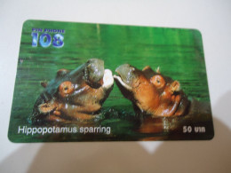 THAILAND USED  CARDS PIN 108 ANIMALS HIPPOPOTAMUS - Thaïland