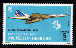 Nouvelles-Hébrides 1976 Mi. 422 Neuf ** 100% 5fr . Vol Du Concorde Français - Neufs