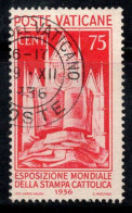 Vatican 1936 Sass. 51 Oblitéré 100% 75 C. Exposition De La Presse Catholique - Used Stamps