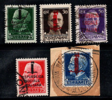 Italie, République Sociale 1944 Oblitéré 100% Surimprimé Impérial - Used