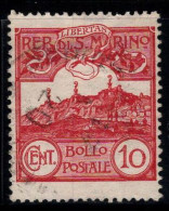 Saint-Marin 1903 Sass. 36 Oblitéré 80% 10 Cents. Vue - Usati