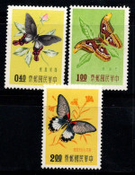 Taiwan 1958 Mi. 283, 284, 287 Neuf ** 100% Papillons - Neufs