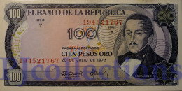 COLOMBIA 100 PESOS ORO 1973 PICK 415 UNC - Kolumbien