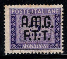 Trieste A 1947-49 Sass. 9 Oblitéré 100% Timbre-taxe 5 Lires - Afgestempeld