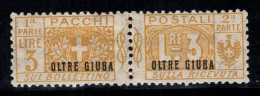 Au-delà De Juba 1925 Sass. 8 Neuf ** 100% Colis Postaux 3 Lires, Armoiries, Figure - Oltre Giuba