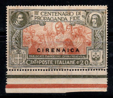 Cyrénaïque 1923 Sass. 1 Neuf ** 100% 20cent, Propaganda Fide...- - Cirenaica