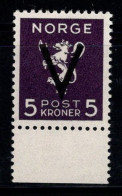 Norvège 1941 Mi. 256 Y Neuf ** 100% 5 Kr, V Surimprimé - Unused Stamps