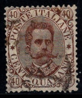 Italie 1889 Sass. 45 Oblitéré 80% 40c, Roi Umberto Ier - Oblitérés