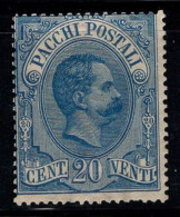 Italie 1884-86 Sass. 2 Neuf * MH 100% Colis Postaux 20 Cents, Umberto I - Nuevos