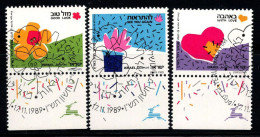 Israël 1989 Mi. 1147-1149 Oblitéré 100% Timbres De Salutation, Bonne Chance, Au Revoir - Oblitérés (avec Tabs)