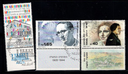 Israël 1988 Mi. 1102-1104 Oblitéré 100% Organisation, Personnalité - Used Stamps (with Tabs)
