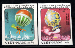 Vietnam 1983 Mi. 1298B, 1302B Neuf ** 100% Non Dentelé Aviation, Montgolfières - Viêt-Nam