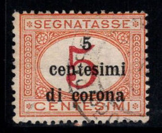 Trente Et Trieste 1919 Sass. 1 Oblitéré 100% Timbre-taxe 5c. Sur 5c, Chiffre Dans Oval - Trentino & Triest