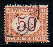 Italie 1870-74 Sass. 9 Oblitéré 80% Timbre-taxe 50c, Chiffre Dans L'ovale - Oblitérés