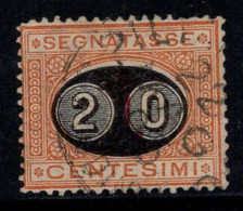Italie 1890-91 Sass. 18 Oblitéré 80% Timbre-taxe 20c. Su1c, Masque - Oblitérés