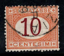 Italie 1870-74 Sass. 6 Oblitéré 80% Timbre-taxe 10c, Chiffre Dans L'ovale - Oblitérés
