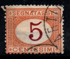 Italie 1870-74 Sass. 5 Oblitéré 80% Timbre-taxe 5c, Chiffre Dans L'ovale - Oblitérés