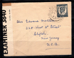 Irlande 1945 Enveloppe 100% Censure 2 1/2 Pg, Aonach, E.I. Riz - Oblitérés