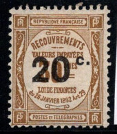 France 1917 Yv. 49 Sans Gomme 100% Timbre-taxe 20 C - Strafport