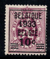 Belgique 1933 Mi. 373 Sans Gomme 100% 10 C Surimprimé - Neufs