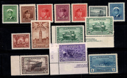 Canada 1942 Mi. 216 A-229 A Neuf ** 100% Roi George VI, 1 C, 2 C... - Unused Stamps