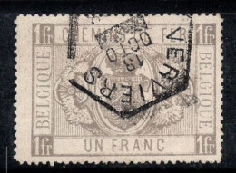 Belgique 1879 Mi. 6 Oblitéré 100% Ferroviari, 1 Fr, Armoiries - Usados