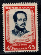 URSS, Union Soviétique 1939 Mi. 728 Neuf * MH 100% Lermontov, 45 K - Nuovi