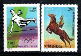 Inde 1980 Mi. 834-835 Neuf ** 100% Jeux Olympiques, Saut En Hauteur - Ongebruikt