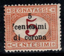 Trente Et Trieste 1919 Sass. 1 Neuf ** 60% Timbre-taxe 5 C. Sur 5 C. - Trentino & Triest