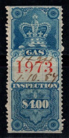 Revenu Du Canada 1876 Oblitéré 40% 4 $, Van Dam FG7, Inspection Du Gaz - Fiscali