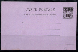 Saint-Pierre-Miquelon 1892 Entiers Postaux 100% Neuve Neuf * 10 C. SPM - Interi Postali