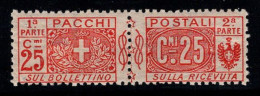 Italie 1914 Sass. 10 Neuf * MH 100% Colis Postaux 25 Quater. - Postal Parcels