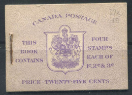 Canada 1942 SG SB37 Carnet 100% Neuf ** Le Roi George VI - Libretti Completi