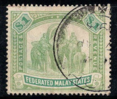 États Malais Fédérés 1904 SG 48 Oblitéré 100% 1, éléphant - Federated Malay States