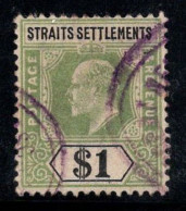 Établissements Des Détroits 1902 Mi. 88 Oblitéré 100% 1 $, Roi Édouard VII - Straits Settlements