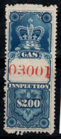 Revenu Canada 1876 Sans Gomme 100% 2$, Van Dam FG5, Inspection Du Gaz - Steuermarken