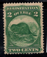 Québec Canada Revenue 1870 Neuf ** 80% 2c., Van Dam QR4, Cachet D'enregistrement - Fiscale Zegels