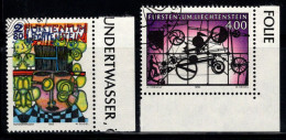 Liechtenstein 1993-94 Mi. 1060,1084 Oblitéré 100% Art Contemporain,2,80(Fr) - Gebraucht