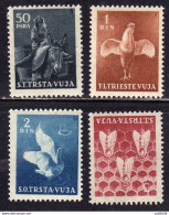 TRIESTE B 1951 ANIMALI ANIMALS COLORI CAMBIATI CHANGE COLORS SERIE COMPLETA COMPLETE SET MNH - Neufs