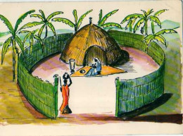 Carte Postée Du TOGO, Illustrateur, Case Dans Enclos, Malmiers - Togo