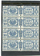 ITALY/ITALIA - 1939  10c  PARCEL POST  BLOCK OF 4  MINT NH - Paketmarken